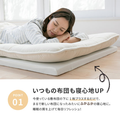 日本製 お試し4cmマットレス シングル 4つ折り 軽量 ウレタンマットレス 来客用 コンパクト マット 敷布団 敷き布団(代引不可)