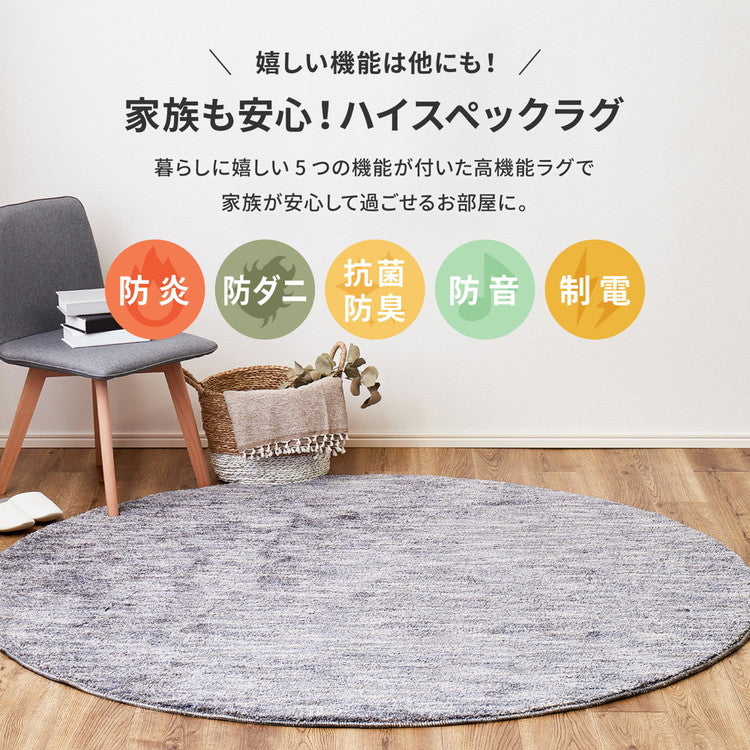 日本製 ナイロンラグ 130×190cm 防ダニ 抗菌防臭 防炎 制電 防音効果 ビビ 国産 ラグマット オールシーズン おしゃれ(代引不可)