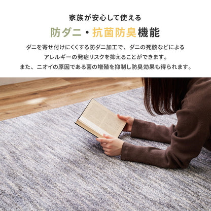 日本製 ナイロンラグ 直径130cm 防ダニ 抗菌防臭 防炎 制電 防音効果 ビビ 国産 ラグマット オールシーズン おしゃれ(代引不可)