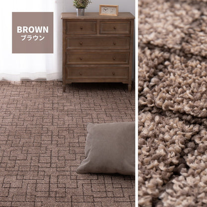 日本製 防ダニ 敷き詰めカーペット ウォール 江戸間6帖 6畳 抗菌 防臭 モダン ホテル柄 タフトカーペット ラグマット(代引不可)