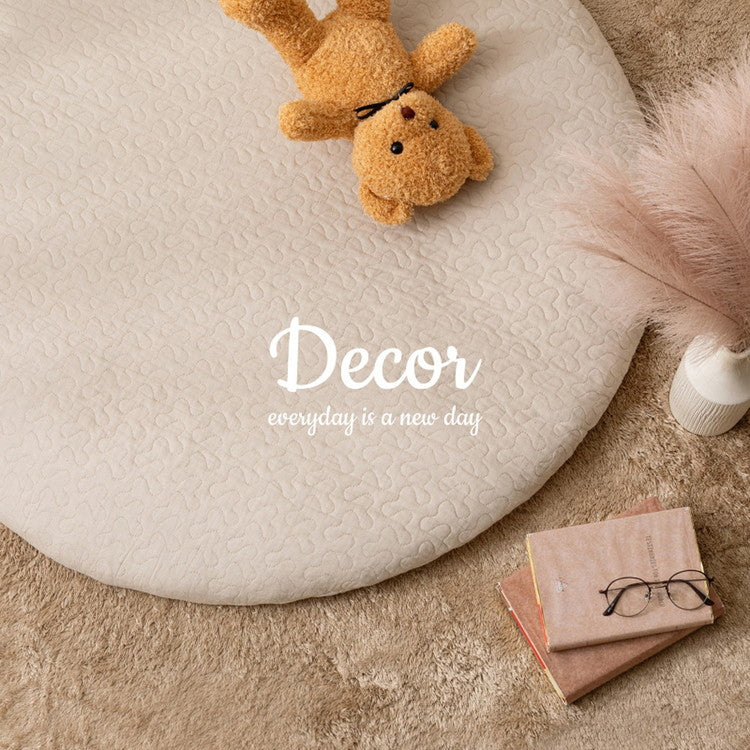 綿100%ベビーマット マルチマット イブルデコール キルトマット 円形マット 直径100cm ベビー せんべい 座布団 お昼寝布団 出産祝い デコール サニーマット(代引不可)