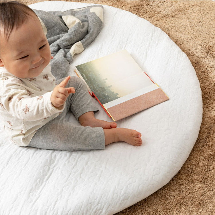 綿100%ベビーマット マルチマット イブルデコール キルトマット 円形マット 直径100cm ベビー せんべい 座布団 お昼寝布団 出産祝い デコール サニーマット(代引不可)