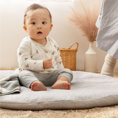 綿100%ベビーマット マルチマット イブルデコール キルトマット 円形マット 直径100cm ベビー せんべい 座布団 お昼寝布団 出産祝い デコール サニーマット(代引不可)