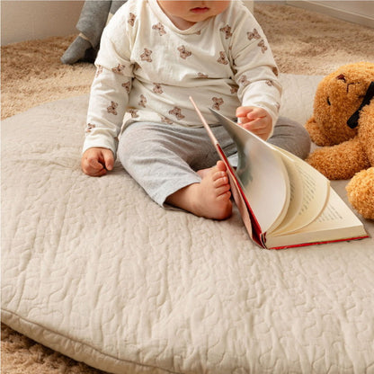 綿100%ベビーマット マルチマット イブルデコール キルトマット 円形マット 直径100cm ベビー せんべい 座布団 お昼寝布団 出産祝い デコール サニーマット(代引不可)