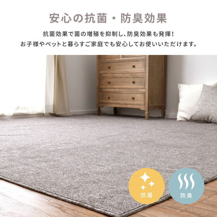 日本製 防炎ラベル付き 敷き詰めカーペット モーエン 江戸間3畳 176×261cm 防炎性試験合格 フリーカット タフトカーペット 抗菌 防臭 平織リ ラグマット 萩原 おしゃれ(代引不可)