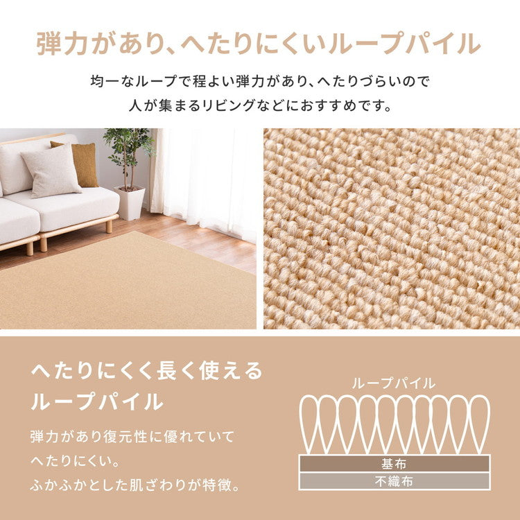 日本製 防炎ラベル付き 敷き詰めカーペット モーエン 江戸間10畳 352×440cm 防炎性試験合格 フリーカット タフトカーペット 抗菌 防臭 平織リ ラグマット 萩原 おしゃれ(代引不可)