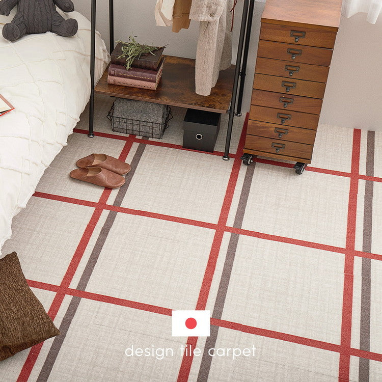 【6枚セット】 デザインタイルカーペット 50×50cm 日本製 置くだけ簡単! 防炎 はっ水 防汚 柄 おしゃれ タイル カーペット ジョイントマット ラグ 国産 タイルカーペット 北欧 東リ TORI DIY(代引不可)