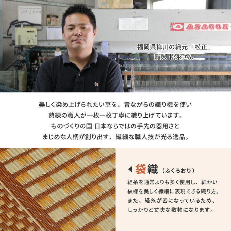 日本製 い草ラグ 261×261cm 江戸間4.5畳 国産い草100% 裏貼りあり カーペット 畳 マット 抗カビ 消臭 エルモード(代引不可)