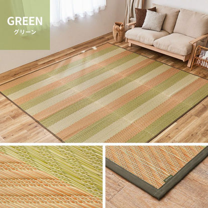 日本製 い草ラグ 191×191cm 国産い草100% 裏貼りあり カーペット 畳 マット レーヴ(代引不可)