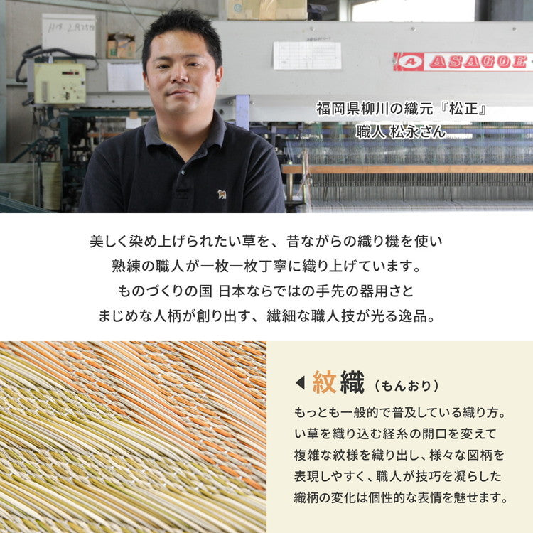 日本製 い草ラグ 191×191cm 国産い草100% 裏貼りあり カーペット 畳 マット レーヴ(代引不可)