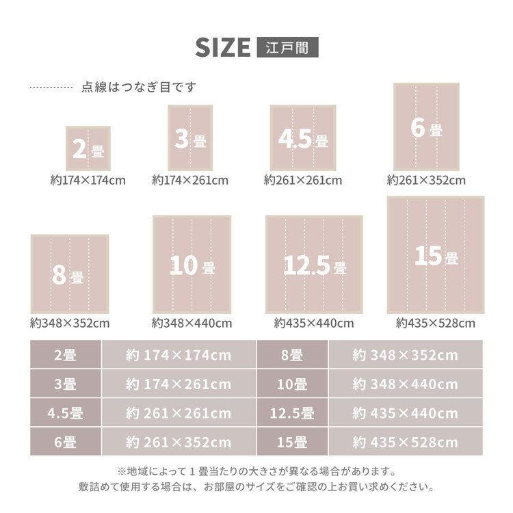 大人かわいい 洗える い草風カーペット パスラッシュ PP 江戸間12.5畳 435×440 花ござ 洗えるラグ 柄上敷き PP素材で水に強い 屋内 屋外 レジャーシート おしゃれ(代引不可)