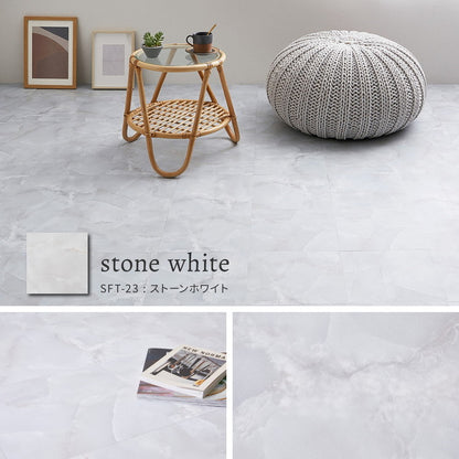 【20枚入】 貼ってはがせるストーン調フロアタイル 30.5×30.5cm 【約1畳】 大理石調 モノトーン おしゃれ DIY フロアマット 床材 吸着タイプ 韓国インテリア 賃貸 フロアシート 置くだけ(代引不可)