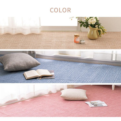 日本製 敷き詰めカーペット アンバー 江戸間10畳 約352×440cm 軽量 タフトカーペット 平織り かわいい シンプル 子供部屋 ラグ ラグマット 絨毯 北欧 萩原 おしゃれ プレイマット(代引不可)