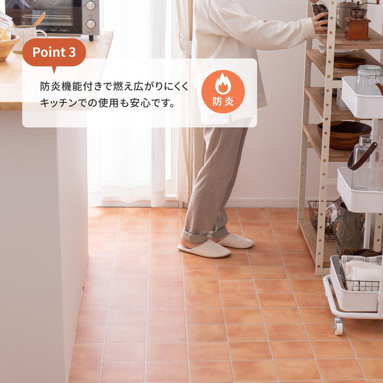 日本製 防炎 抗菌 防カビ 水拭きできるクッションフロアII 182×180 ラグ ダイニングラグ 拭ける フロアシート フローリングマット DIY 大理石 木目 タイル柄 おしゃれ(代引不可)