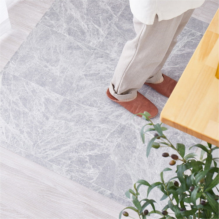 日本製 防炎 抗菌 防カビ 水拭きできるクッションフロアII 90×150 キッチンマット 拭ける フロアシート フローリングマット DIY 大理石 木目 タイル柄 おしゃれ(代引不可)