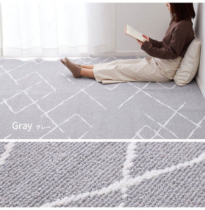 日本製 ラグ 130×185cm ベニワレン風 アース防ダニ かわいい タフト織り 抗ウイルス 抗アレルゲン 抗菌防臭 国産 タフトラグ ラグマット シンプル 韓国インテリア おしゃれ(代引不可)