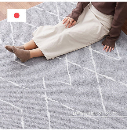 日本製 ラグ 185×185cm ベニワレン風 アース防ダニ かわいい タフト織り 抗ウイルス 抗アレルゲン 抗菌防臭 国産 タフトラグ ラグマット シンプル 韓国インテリア おしゃれ(代引不可)