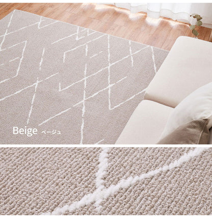 日本製 ラグ 185×240cm ベニワレン風 アース防ダニ かわいい タフト織り 抗ウイルス 抗アレルゲン 抗菌防臭 国産 タフトラグ ラグマット シンプル 韓国インテリア おしゃれ(代引不可)
