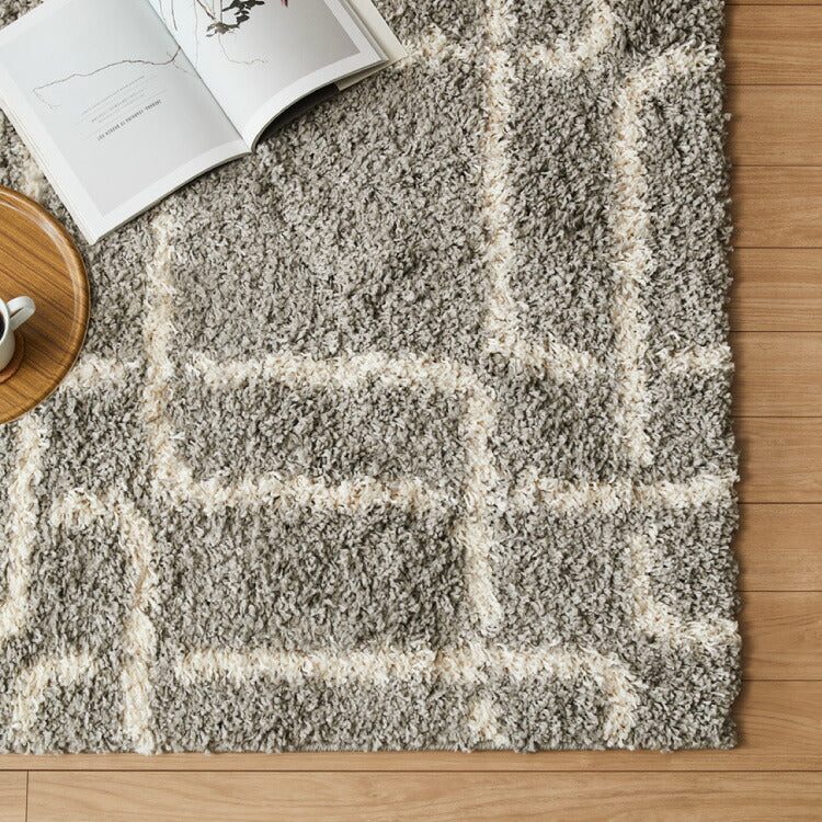 ラグ 200×250cm 厚手 シャギーラグ 幾何学 モダン ウィルトン織り カーペット ラグマット ウィルトンラグ ホットカーペット・床暖房OK 可愛い かわいい おしゃれ(代引不可)