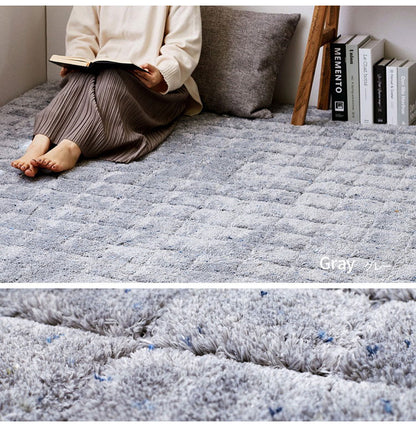 日本製 ラグ 190×190cm ふっくらキルト風 かわいい タフト織り ふかふかラグ 抗菌 防臭 防ダニ 国産 タフトラグ ラグマット シンプル 韓国インテリア おしゃれ(代引不可)