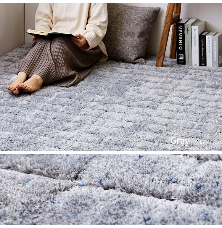 日本製 ラグ 190×240cm ふっくらキルト風 かわいい タフト織り ふかふかラグ 抗菌 防臭 防ダニ 国産 タフトラグ ラグマット シンプル 韓国インテリア おしゃれ(代引不可)