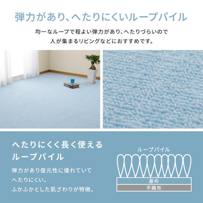 日本製 抗菌カーペット ミーテ 江戸間6畳 約261×352cm フリーカット 抗菌 防臭 タフトカーペット 平織り 敷き詰めカーペット 子供部屋 ラグ キッズラグ 絨毯 北欧 ラグマット(代引不可)