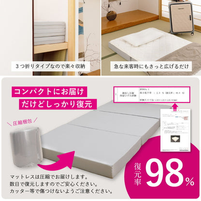 実用新案取得 ズレないマットレス 敷きパッド 2点セット PITARA ピタ―ら ダブル D ゴムなし ずれない 置くだけ シーツ 三つ折り 高反発 ウレタン マットレス セット(代引不可)