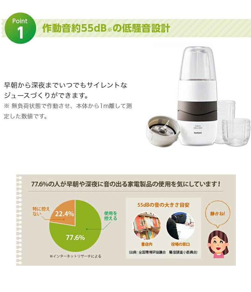 イワタニ サイレントミルサー IFM-S30G ミルミキサー ミキサー ジューサー 静音 静か