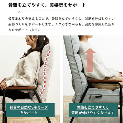 高座椅子 リクライニング フットレスト付き ランバーサポート チェアー 腰痛対策 立ち上がり 手すり 肘掛け ハイバック リクライニングチェア パーソナルソファー 一人掛け おしゃれ 1P ソファ HIA