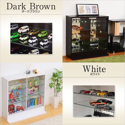 ラック コレクションラック 深型 ロータイプ コレクションケース 奥行29cm 幅90cm フィギュア プラモデル アクスタ おもちゃ 模型 収納 ガラス棚 魅せる収納 ディスプレイラック フィギュアケース  (代引不可)