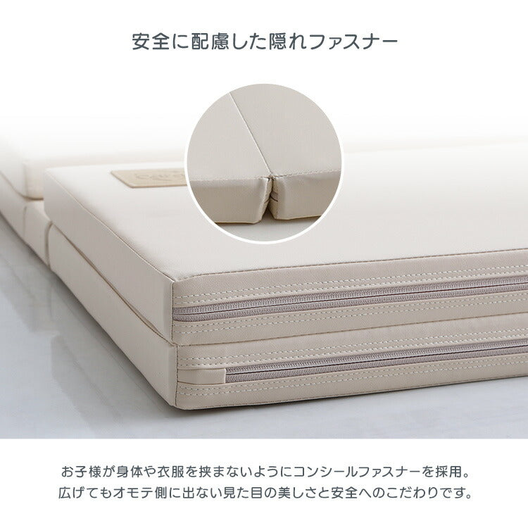 折りたたみ式キッズプレイマット Sサイズ(120×160cm) プレイマット フロアマット キッズマット キッズ 赤ちゃん ベビー 厚手 おしゃれ 防炎 シームレス 防水 CARAZ カラズ(代引不可)
