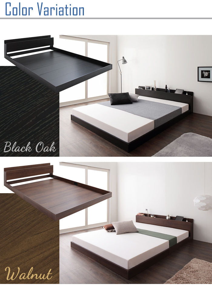 ベッド ダブル マットレス付き ダブル 棚 コンセント付 ダブル 圧縮ロールボンネルコイル Berge【ベルジュ】(代引不可)