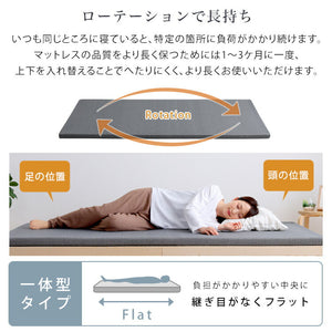 Beleza5 ベレーザ・ファイブ 高反発プロファイルウレタンマットレス シングル グレー 幅97cm 奥行195cm 布団 硬め ウレタンマットレス 通気性向上 寝返り楽々 圧力分散(代引不可)