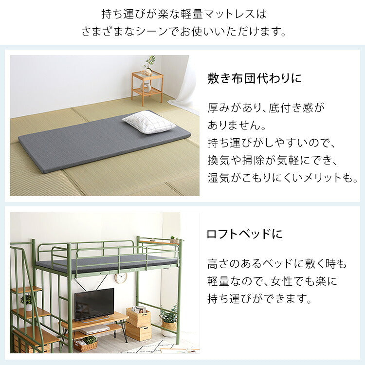 Beleza5 ベレーザ・ファイブ 高反発プロファイルウレタンマットレス セミダブル グレー 幅120cm 奥行195cm 布団 硬め ウレタンマットレス 通気性向上 寝返り楽々 圧力分散(代引不可)