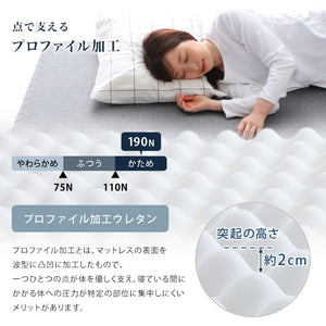 Beleza10 ベレーザ・テン 高反発プロファイルウレタンマットレス シングル グレー 幅97cm 奥行195cm 布団 硬め ウレタンマットレス 通気性向上 寝返り楽々 圧力分散(代引不可)
