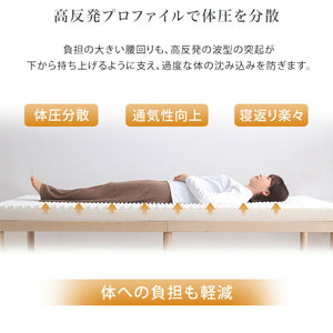 Beleza10 ベレーザ・テン 高反発プロファイルウレタンマットレス シングル グレー 幅97cm 奥行195cm 布団 硬め ウレタンマットレス 通気性向上 寝返り楽々 圧力分散(代引不可)