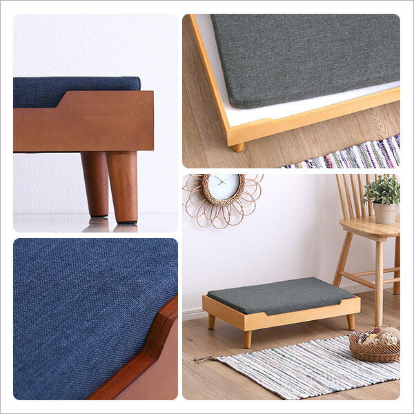 脚付きペットベッド ノーマルタイプ 天然木製 ペットベッド ベッド 犬用 猫用 ドッグ キャット かわいい おしゃれ シンプル クッション マットレス ペット用 手洗い可(代引不可)