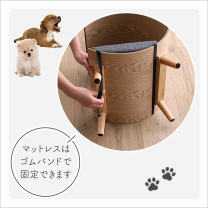 脚付きペットベッド 屋根付きタイプ 天然木製 ペットハウス ペットベット 犬 猫 ペット クッション付き 屋根付き 天然木 木製 かわいい 収納 手洗い(代引不可)