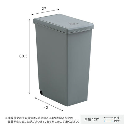 スライドオープンタイプ ゴミ箱45L ゴミ箱 45L ダストボックス 屋外 屋内 キャスター付き ポリプロピレン ごみ箱 分別ゴミ箱 キッチン スライドロック式 スライドペール アースカラー(代引不可)