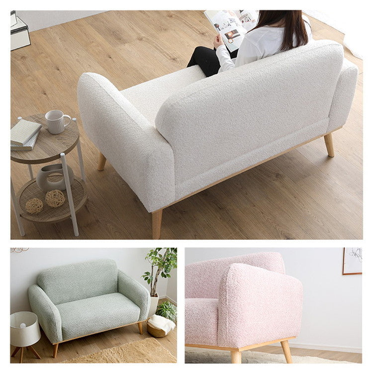 大人かわいい コンパクトソファ 2人掛け【Rammy-ラミー-】 ソファ 2人掛け 大人かわいい 2P パステルカラー コンパクト タオル生地 おしゃれ 韓国 インテリア(代引不可)