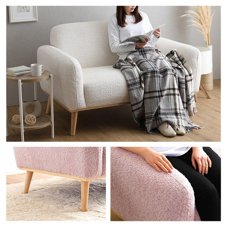 大人かわいい コンパクトソファ 2人掛け【Rammy-ラミー-】 ソファ 2人掛け 大人かわいい 2P パステルカラー コンパクト タオル生地 おしゃれ 韓国 インテリア(代引不可)