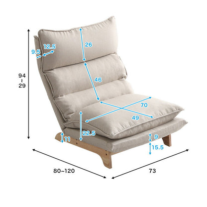 Cowser カウザー 脚付きリクライニングローソファ オットマンセット 幅73cm 1人掛け リクライニングソファ ハイバックソファ ゆったり ローソファ リクライニング スツール 足置き(代引不可)