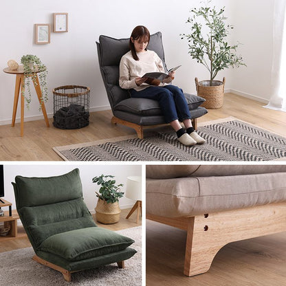 Cowser カウザー 脚付きリクライニングローソファ オットマンセット 幅73cm 1人掛け リクライニングソファ ハイバックソファ ゆったり ローソファ リクライニング スツール 足置き(代引不可)