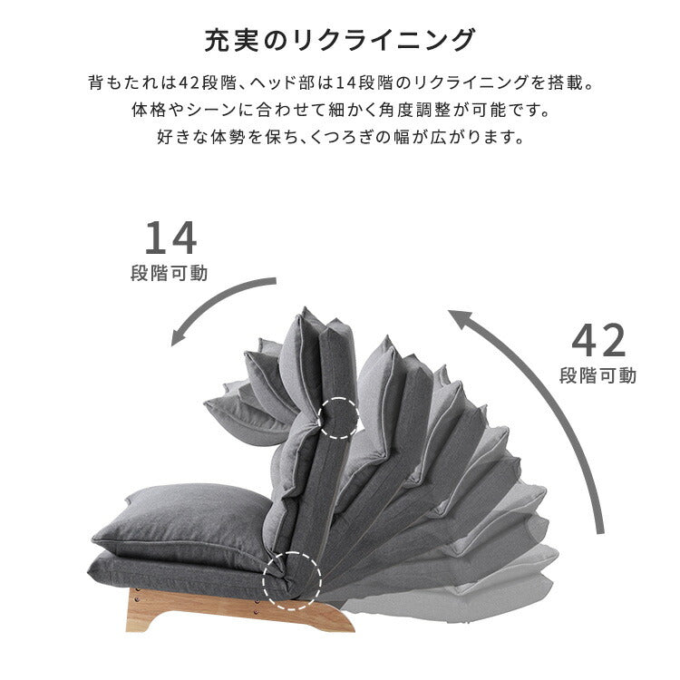 Cowser カウザー 脚付きリクライニングローソファ オットマンセット 幅73cm 1人掛け リクライニングソファ ハイバックソファ ゆったり ローソファ リクライニング スツール 足置き(代引不可)