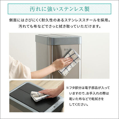 両開き 自動開閉ゴミ箱 45L BTCO-バタコ- 自動開閉ゴミ箱 電池 45L センサー ダストボックス ふた付き 両開き(代引不可)