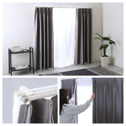 カーテンレール ダブルタイプ 1.1~2m(伸縮) カーテンレール ダブル 伸縮機能カーテンレール 伸縮幅 1.1~2m 木目 ホワイト ブラウン 日本製 マンション キッチン リビング(代引不可)