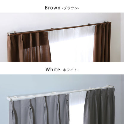 省エネサイドキャップ付きカーテンレール ダブルタイプ 1.1~2m(伸縮) カーテンレール ダブル 伸縮機能カーテンレール 伸縮幅 1.1~2m 木目 ホワイト ブラウン 日本製 マンション リビング(代引不可)
