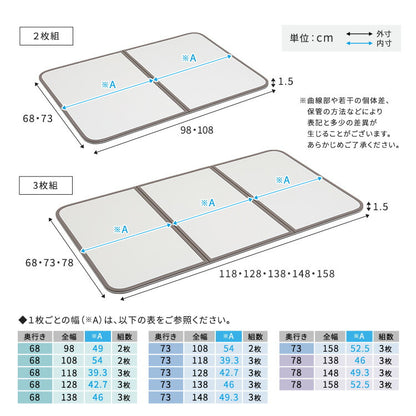 軽くてカビが生えにくい組み合わせ風呂ふた 幅73×奥行き128cm(3枚組) 風呂 お風呂 蓋 ふた 軽量 プラスチック樹脂 幅73cm 奥行128cm(代引不可)