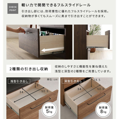 日本製 特殊鋼板を使った組み合わせキッチンカウンター 180cm 引き出し収納+引き出し収納+扉収納 キッチンカウンター キッチン収納 木目 スチール 収納棚 キッチン リビング(代引不可)