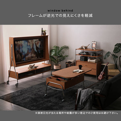 TVスタンドシェルフ NIVEL ナイベル キャスター付き テレビ台 テレビスタンド ナチュラル 収納 テレビ下収納 テレビ リビング(代引不可)